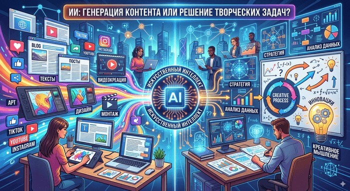 ИИ создан для генерации контента или для решения проблем и творческих задач?