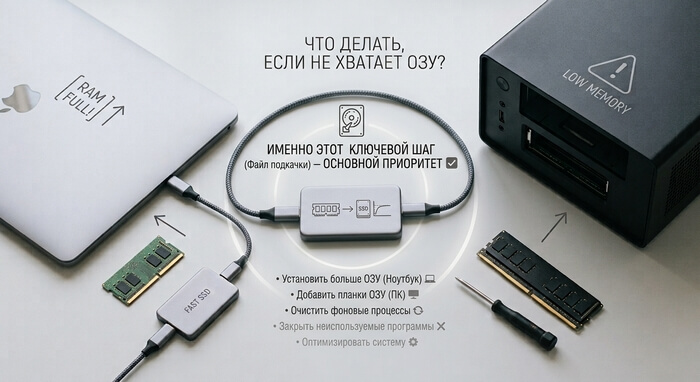 Что делать, если ОЗУ не хватает на ноутбуке и ПК?