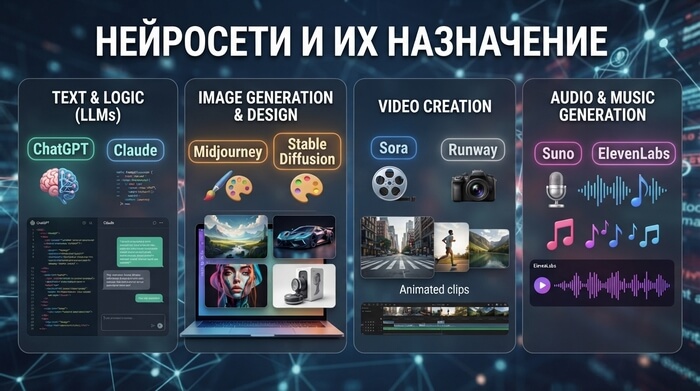 Какие нейросети для каких задач предназначены